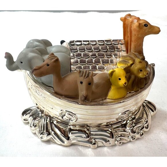 Lenox Noahs Ark Box Silver Plated Figurine With Animals Collectible Decor - Picture 3 of 6
